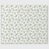 Papier Cadeau Olives Vertes Aquarelle (Plat)