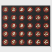 Papier Cadeau Om Chakra Mandala Rouge (Plat)