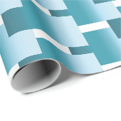 Papier Cadeau Ombre Abstrait dans les tons turquoises (Coin rond)