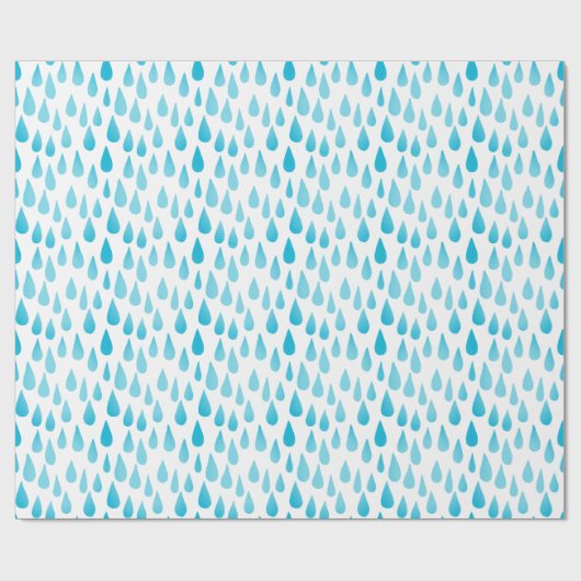 Papier Cadeau Ombre Blue Falling Raindrops (Plat)