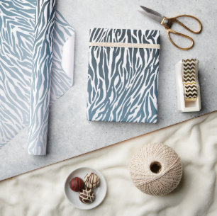 Papier Cadeau Ombre d'impression Wild Blue Zebra