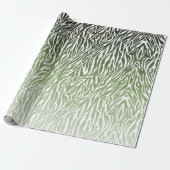 Papier Cadeau Ombre d'impression Wild Green Zebra (Déroulé)