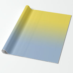 Papier Cadeau Ombré jaune à bleu clair minimal
