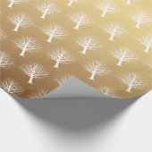 Papier Cadeau Ombre or et arbres blancs d'hiver (Coin)