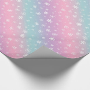 Papier Cadeau Ombre Pastel Gradient Snowflake Fêtes de Noël