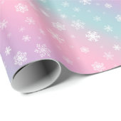 Papier Cadeau Ombre Pastel Gradient Snowflake Fêtes de Noël (Coin rond)