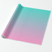 Papier Cadeau Ombre Turquoise Rose (Déroulé)