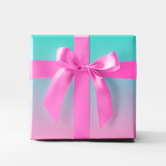 Papier Cadeau Ombre Turquoise Rose