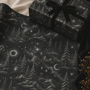 Papier Cadeau Ombres de Yuletide Forêt gothique d'hiver