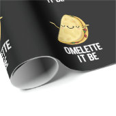 Papier Cadeau Ome-lette It Be Funny Omelette Pun Dark BG (Coin rond)