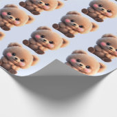 Papier Cadeau On peut Bearly Wait mignon ours en peluche (Coin)