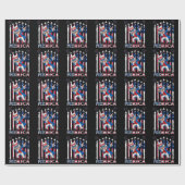 Papier Cadeau Oncle patriotique Sam Dabbing 4 juillet (Plat)