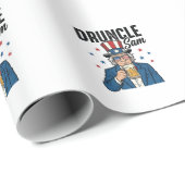 Papier Cadeau Oncle Sam drôle de conception vectorielle de bière (Coin rond)