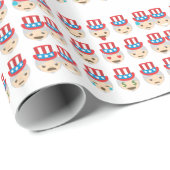 Papier Cadeau oncle sam emoji (Coin rond)