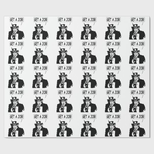 Papier Cadeau Oncle Sam Obtient Un Emploi (Plat)