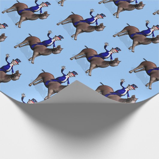 Papier Cadeau Oncle Sam Riding On Donkey (Coin)