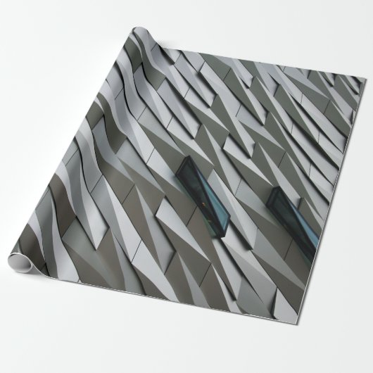 Papier Cadeau onduler des formes abstraites sur une façade de bâ (Déroulé)