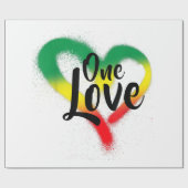 Papier Cadeau One Love One Heart Reggae Vibes (Plat)