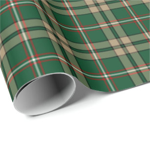 Papier Cadeau O'Neill Clan Tartan Irlandais Motif Plaid