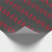 Papier Cadeau Onyx Noir Rouge Monogramme Moderne Minimaliste (Coin)