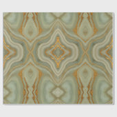 Papier Cadeau Onyx Vert Sauge Avec Or  (Plat)
