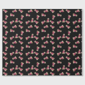 Papier Cadeau Oodles of Poodles (Rose on Black) (Plat)