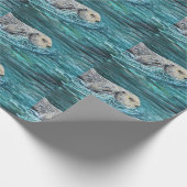 Papier Cadeau Ooh Goody Lunchtime Sea Otter Peinture Wrapping Pa (Coin)