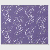 Papier Cadeau Ooh La La Lettering Calligraphie Artistique Violet (Plat)