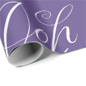 Papier Cadeau Ooh La La Lettering Calligraphie Artistique Violet (Coin rond)