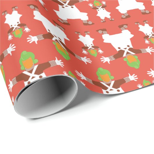 Papier Cadeau Oompa Loompa Motif dansant (Coin rond)