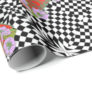 Papier Cadeau Op-Art Prix Madhi noir et blanc