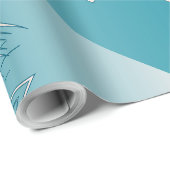 Papier Cadeau Opal Turquoise blanc (Coin rond)