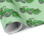 Papier Cadeau Opérateur du bulldozer du Père Noël (Coin rond)