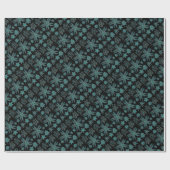 Papier Cadeau Ophiodée en bleu sur noir (Plat)