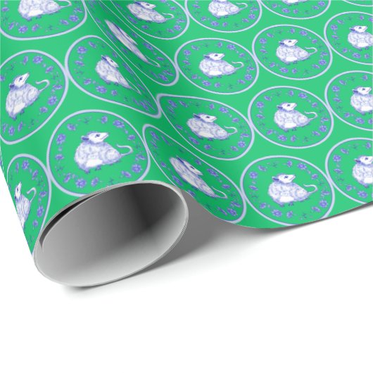 Papier Cadeau Opossum psychédélique (Coin rond)