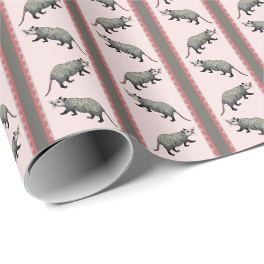 Papier Cadeau Opossum Stripe (Coin rond)