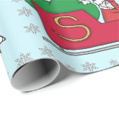 Papier Cadeau Opossums de Père Noël (Coin rond)