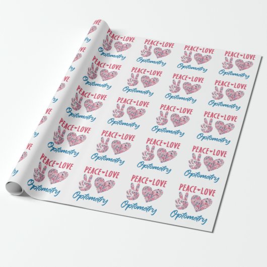 Papier Cadeau Optométriste de Peace Love (Déroulé)