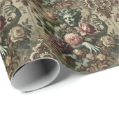 Papier Cadeau Opulence Opatique - Gothique Floral Baroque (Coin rond)