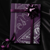 Papier Cadeau Opulence ornée | Fleurir de bijoux pourpre et arge