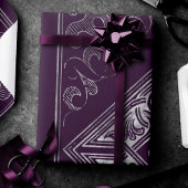 Papier Cadeau Opulence ornée | Fleurir de bijoux pourpre et arge