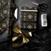 Papier Cadeau Opulence ornée | Flouris à bijoux noir et or