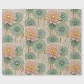Papier Cadeau Opulence Pink & Green Floral Wrapping Paper (Plat)