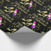 PAPIER CADEAU OR 21 ET FABULEUSE CONCEPTION ANNIVERSAIRE (Coin)