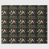 PAPIER CADEAU OR 21 ET FABULEUSE CONCEPTION ANNIVERSAIRE (Plat)