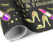 PAPIER CADEAU OR 21 ET FABULEUSE CONCEPTION ANNIVERSAIRE (Coin rond)