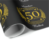 Papier Cadeau OR 50 ans Anniversaire Mariage 50 ans tous (Coin rond)