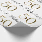 Papier Cadeau Or 50 et cinquantième cadeau d'anniversaire (Coin)