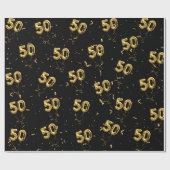 Papier Cadeau Or 50 Mylar Ballons et Confetti (Plat)
