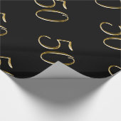 Papier Cadeau Or 50 sur le joyeux cinquantième anniversaire du (Coin)